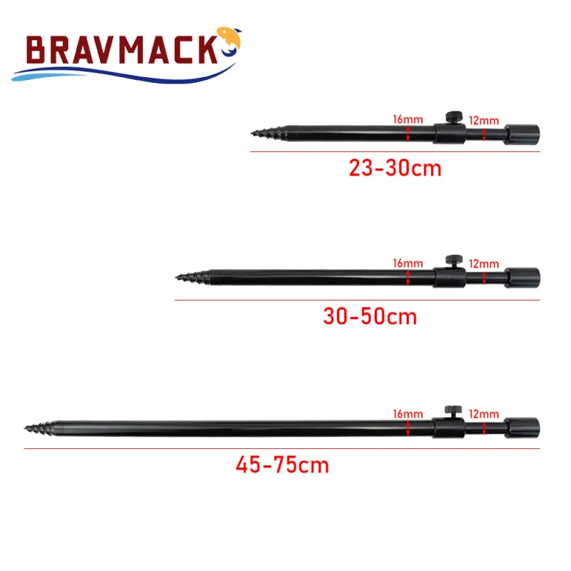 Palos para banco de pesca de carpa, soporte para caña de aluminio, accesorios de pesca, soporte para caña de pescar, 1 ud. - imagen 2