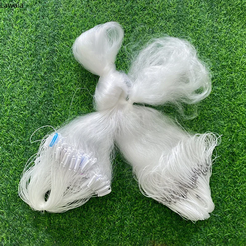 Lawaia-red de pesca de 3 capas de 50M de longitud, red pegajosa de alambre pequeño de tres colores, 1 metro de alto hundimiento, plomada de plomo, red de enmalle - imagen 5