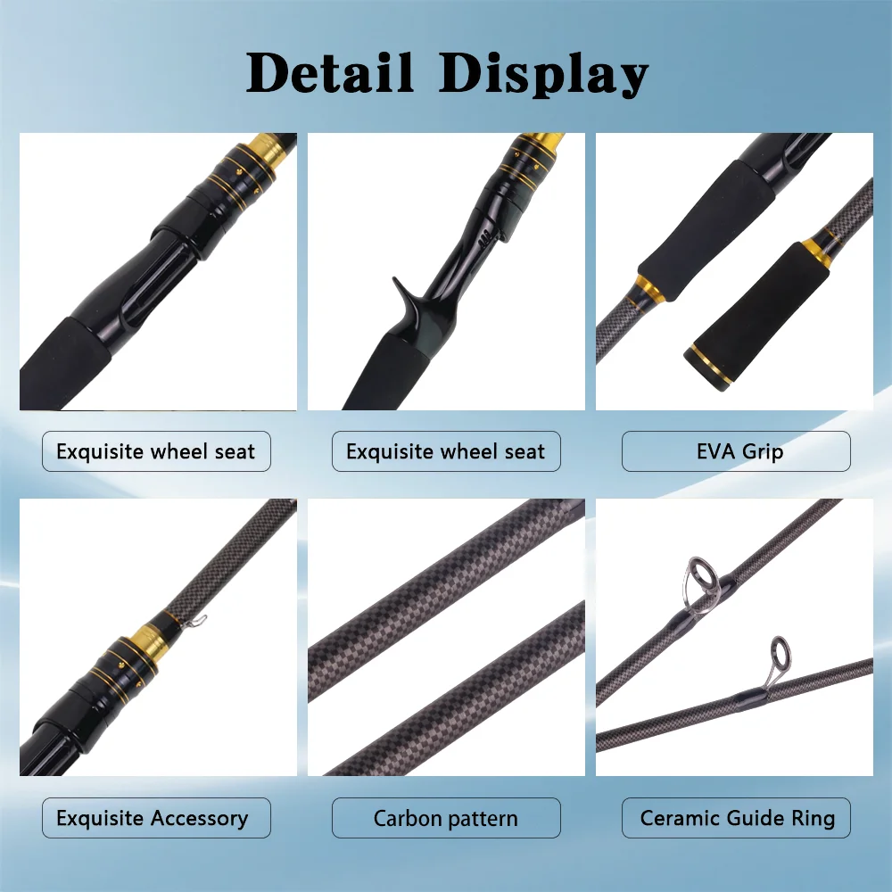 BAKAWA-caña de pescar giratoria de textura fresca, color negro, 1,9/2,1 M, caña de viaje portátil de 4 secciones, caña de pescar ultraligera mediana de fundición - imagen 4
