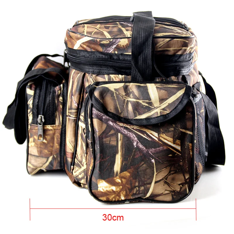 Bolsa de pesca multiusos impermeable de 50x30x25cm, bolsa de nailon de gran capacidad para aparejos de pesca, bolsos de hombro para exteriores de dos capas - imagen 4