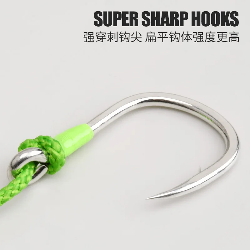 OBSESSION HK054 4 unids/bolsa asistencia pesca en el mar plantilla lenta anzuelos individuales 1/0-7/0 gancho individual de acero rico en carbono para agua salada - imagen 4