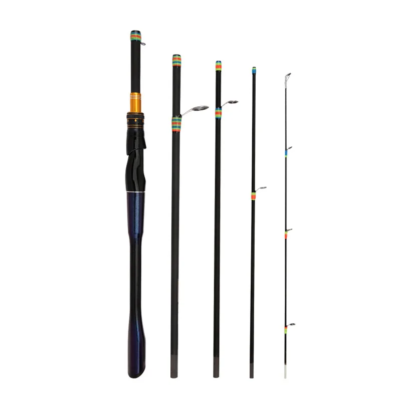 Caña de pescar telescópica de 1,8/2,1 m, caña de mar portátil de fibra de carbono retráctil de 46cm, caña de pescar portátil, accesorios de pesca al aire libre - imagen 4