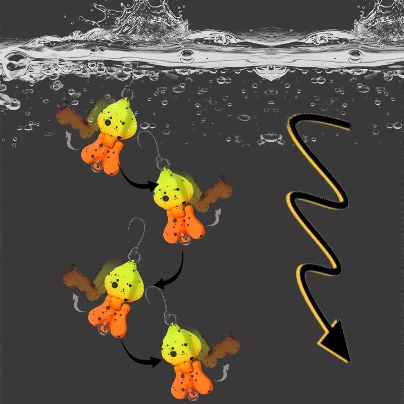 Wondersee-cebo de pesca de 2 secciones, 2g, 30mm, Micro cebo, Micro articulaciones duales, cuentas de Metal internas, Chub Bass, Mahseer dorado, Topmouth - imagen 5