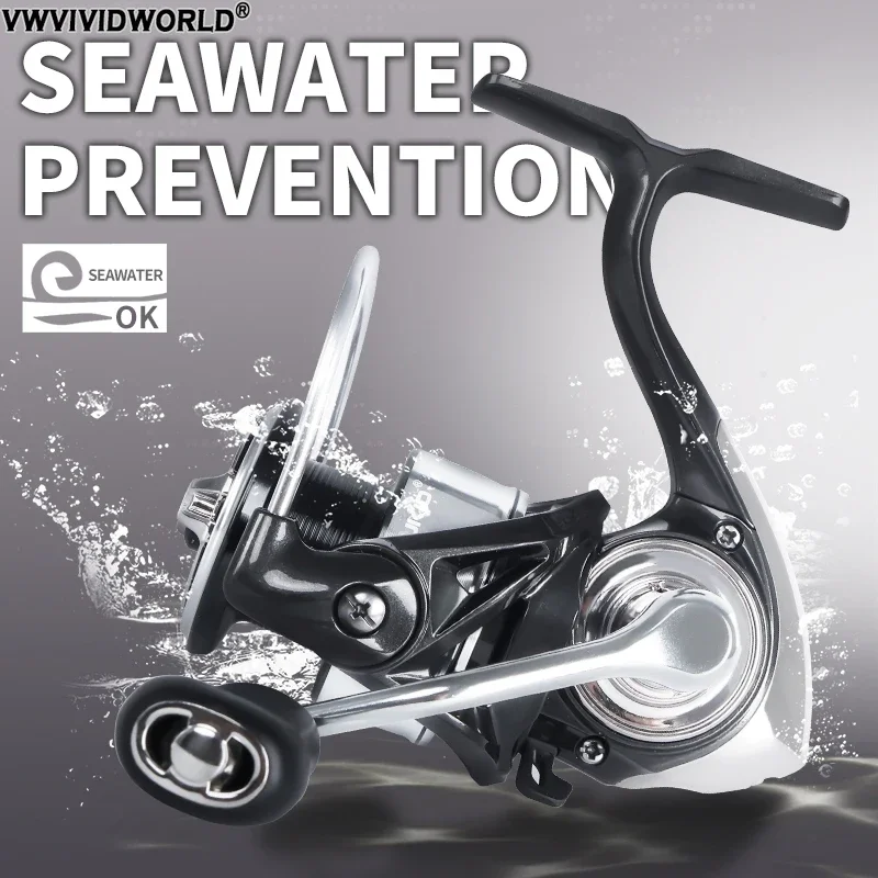 VWVIVIDWORLD-Carretes de pesca de agua salada de alta calidad, carrete giratorio, engranaje de aleación, carrete de aleación, brazo de Metal, carrete de fundición - imagen 2