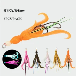 Señuelo de calamar silicona con anzuelo asistente para jigging lento