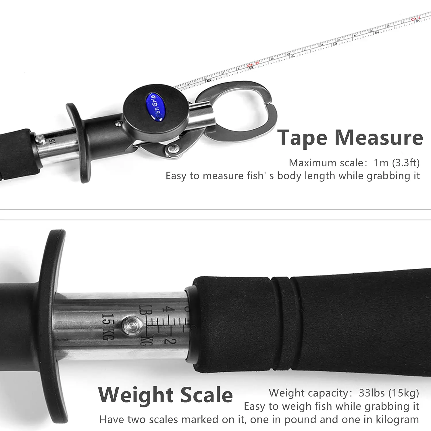 Juego de controlador y Alicates de agarre de labios de pescado, herramienta de agarre de soporte de pescado con regla de escala de peso, 3 en 1, 4 estilos - imagen 3