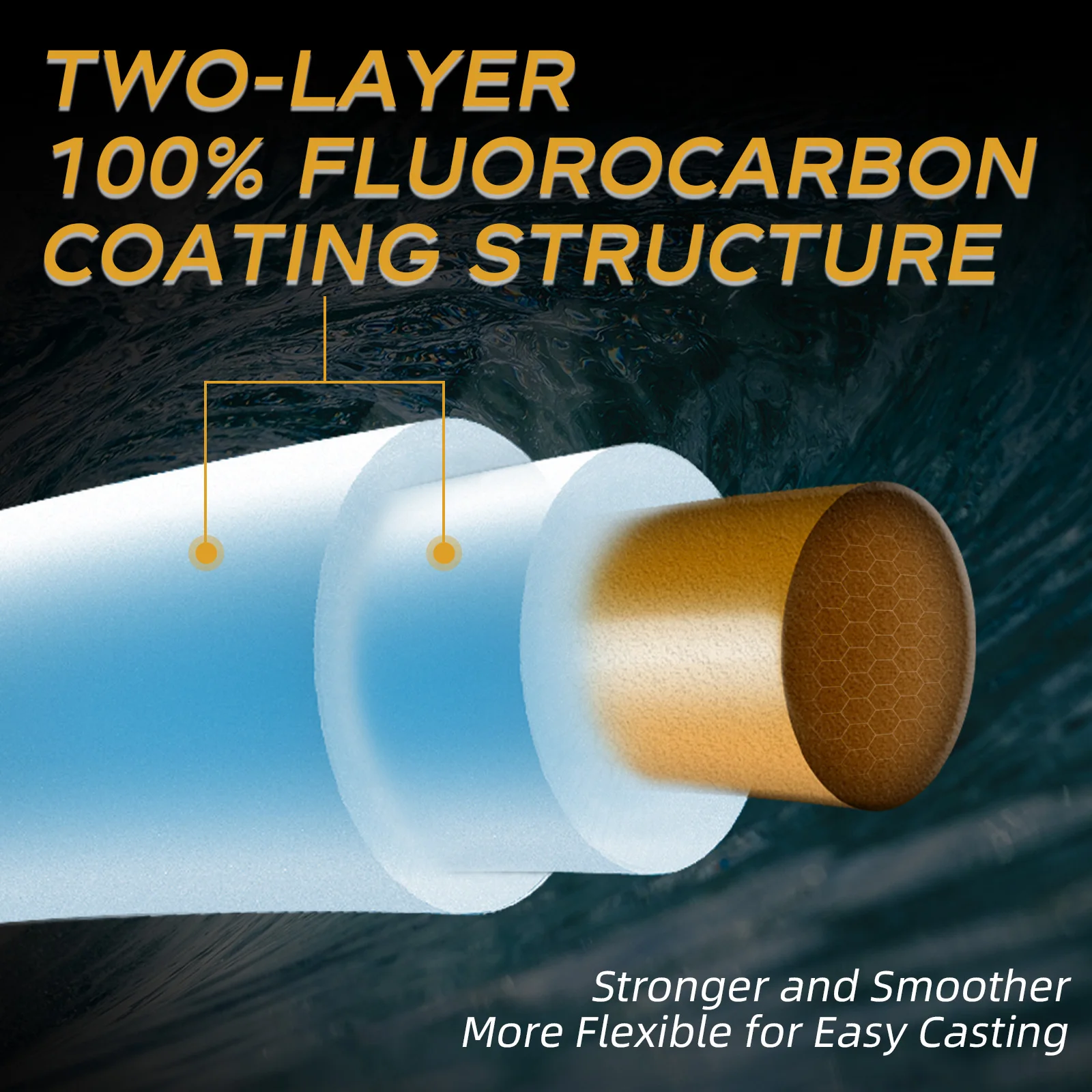 SeaKnight marca MANSTER T1 II serie hilo de pescar con revestimiento de fluorocarbono de dos capas 100M actualización línea de hundimiento rápido más fuerte 3-35LB - imagen 2