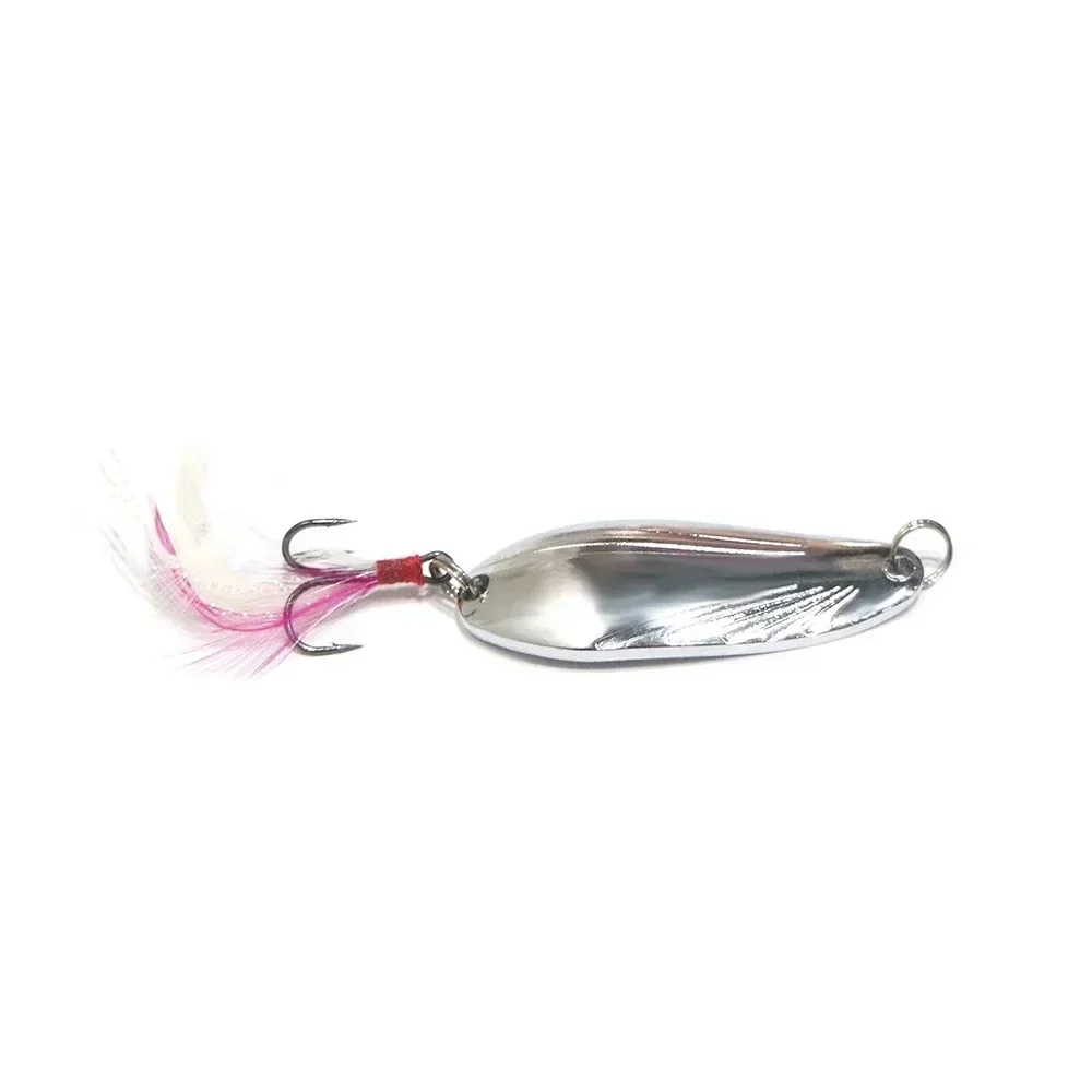 Señuelos de pesca de Metal, 5g-25g, Wobbler Spinner, cebo, cuchara, lubina Artificial, lentejuelas duras, Paillette, gancho de acero metálico, 1 Uds.