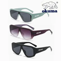 Nuevas gafas de sol de moda con montura grande de OKUMA con lentes integrados para hombres y mujeres, gafas de sol con tecnología futurista para fiesta Y2K