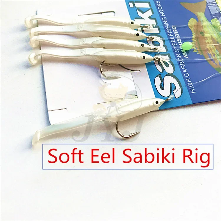 Sabiki mostrando su diseño de señuelo pesca y 6 paquetes lote para pesca efectiva