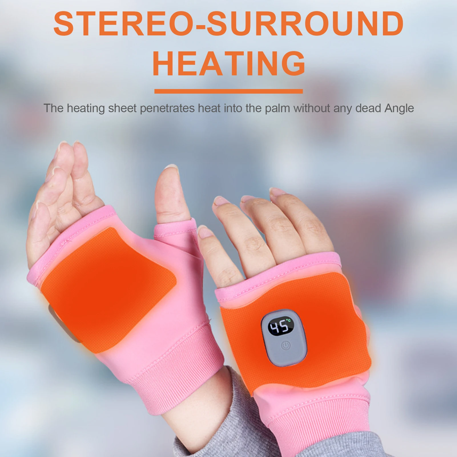 Guantes calefactores con carga USB para exteriores, cálidos guantes de medio dedo para acampar, pescar, ciclismo, esquí, manoplas cálidas portátiles para invierno - imagen 2