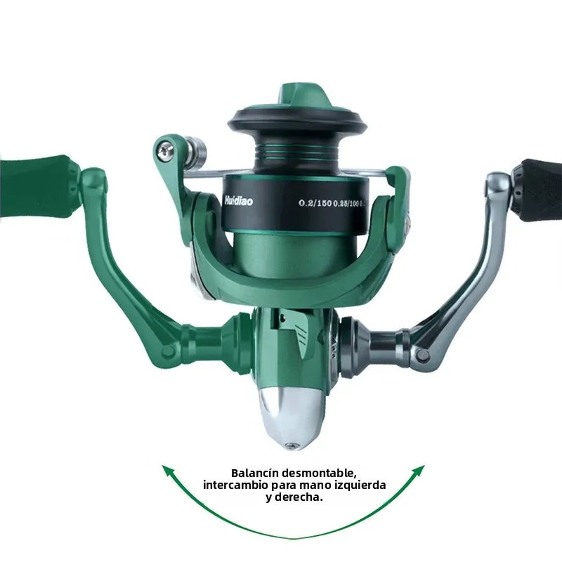 Carrete giratorio compacto Huidiao serie 500/800 Zero Play 3 + 1BB 5,2: 1 relación de engranaje carrete de pesca en hielo ligero 5KG/11LB arrastre potente - imagen 4