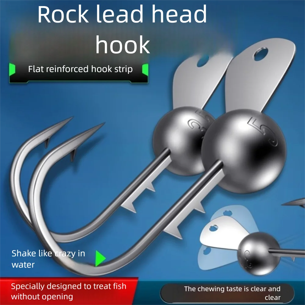 Anzuelo con cabeza de anzuelo de acero al carbono, señuelo suave con labio de Metal, anzuelo de acción de cebo mejorado, afilado, 3,5g/4,5g/5g/7g/10g, anzuelo de pesca de gusano suave - imagen 4