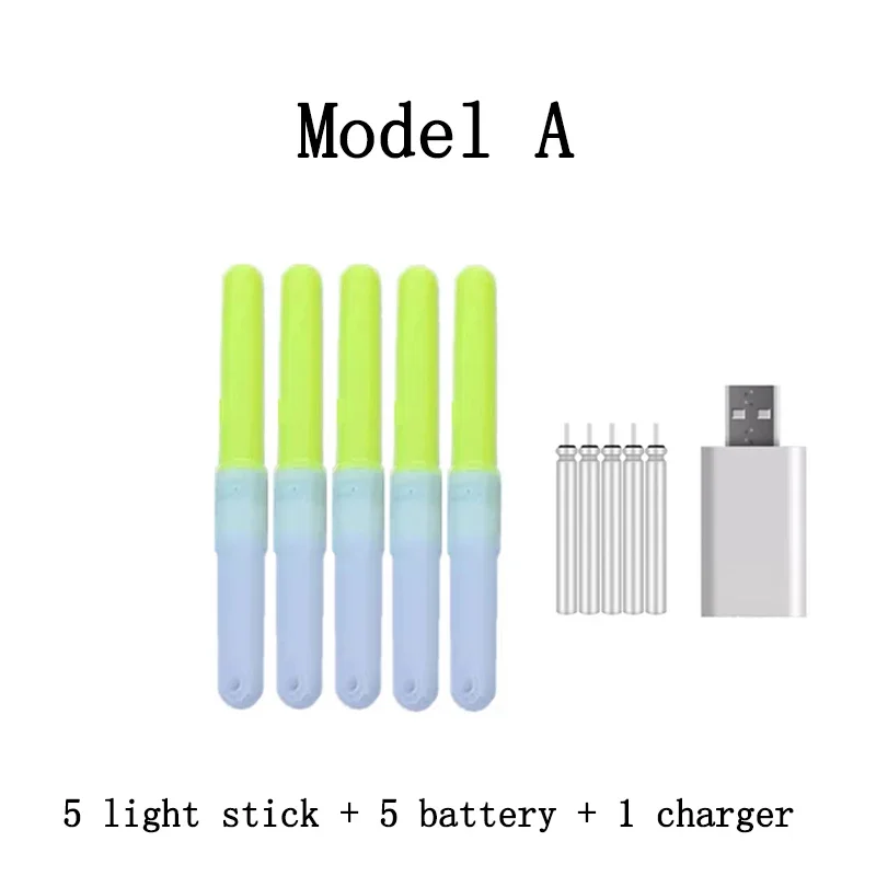 5 unids/lote palo de luz eléctrico con 5 baterías recargables cr322 accesorio de flotador de pesca barra de luz Led pesca nocturna J526 - imagen 4