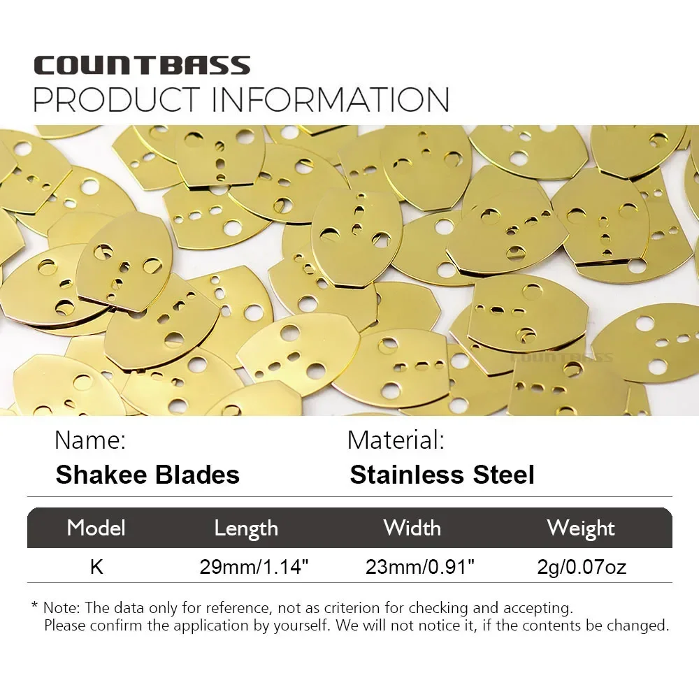 Countbass 50 Uds COUNTBASS cuchillas de acero inoxidable Turbo para nadar Jig Blade Chatter cebos Señuelos de pesca - imagen 3
