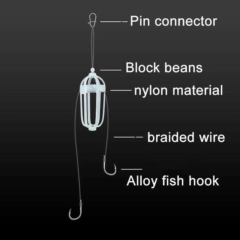 Anzuelos de pesca con púas de aleación de acero de alta calidad y jaulas para cebo, juego de caja de 4 Uds. - imagen 3