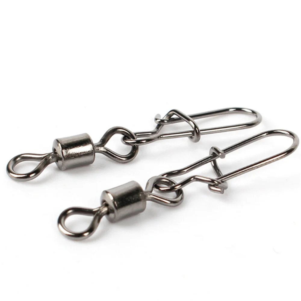 ALASICKA 30 unids/lote Pin entrelazado giratorio conector de pesca a presión giratorio de acero inoxidable accesorios de pesca a presión - imagen 5