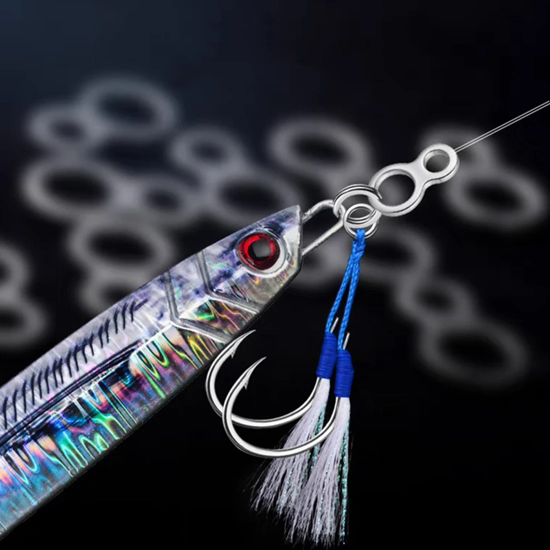 FishTrip 25 uds Jigging anillo sólido acero inoxidable pesca conector resistente Terminal aparejos - imagen 5