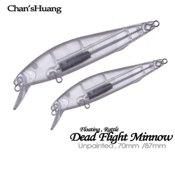 Chan'sHuang señuelos pececillo de vuelo muerto sin pintar blancos