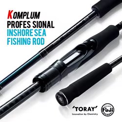 SOLOKING KOMPLUM caña de pescar de lubina costera 40T carbono ultraligero Fuji O + A anillo 2 secciones caña giratoria de agua salada