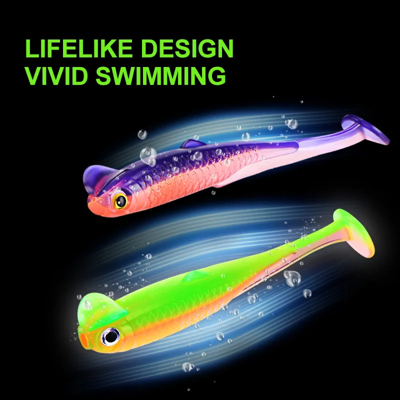 WEIHE 6 uds 7 colores T-Tall señuelo de pez suave pez colorido señuelo biónico cebo suave - imagen 2
