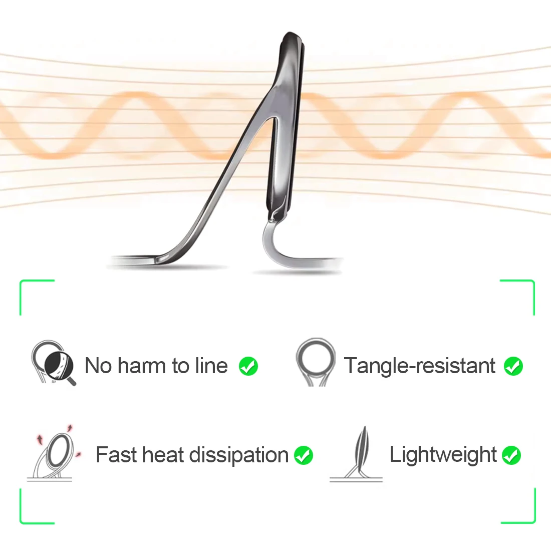 FishTrip-Kit de reparación de guías de caña de pescar, guía de doble pie, marco de acero inoxidable para reemplazo de construcción de caña giratoria/fundida - imagen 3