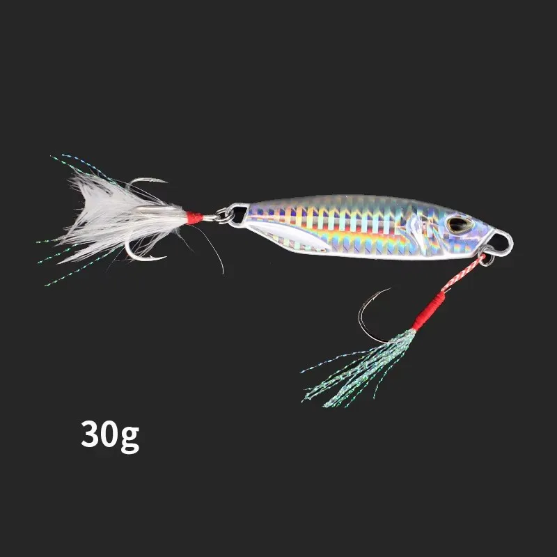 Venta de liquidación, aparejos de cebo Artificial, 30g, señuelo plateado, cebo con gancho, aparejos de pesca de hundimiento rápido - imagen 3