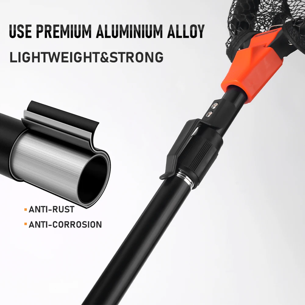 Red de pesca flotante Kingdom, 80cm, 115-148cm, aleación de aluminio ligera, nailon, red de panal, red de aterrizaje telescópica - imagen 5