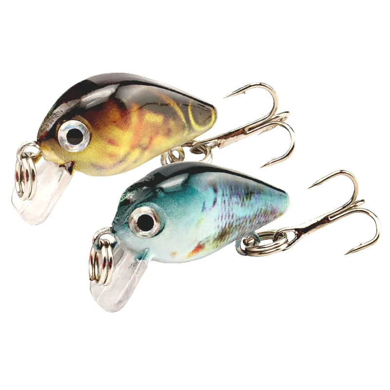 3 cm/1,6g nueva llegada gran oferta 1 Uds Pesca 10 colores manivela pequeña dura Crankbaits cebo de Pesca Topwater Wobbler anzuelos triples aparejos - imagen 3