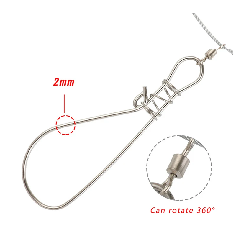 Hebilla de bloqueo de pesca de 5 broches, accesorios de pesca, correa de bloqueo de señuelo de pez vivo flotante, cadena de acero inoxidable de 5M - imagen 4