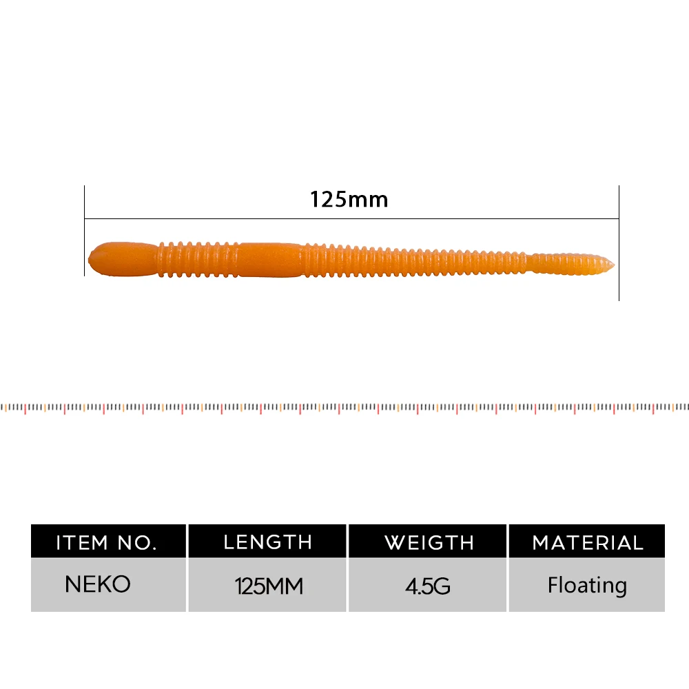 Hanlin-Juego de Señuelos de Pesca de gusano de tierra, cebo Artificial de silicona suave, gusanos, olor a pescado, aparejos de Pesca, 12,5 cm, 4,5g, 8 unidades por juego - imagen 2