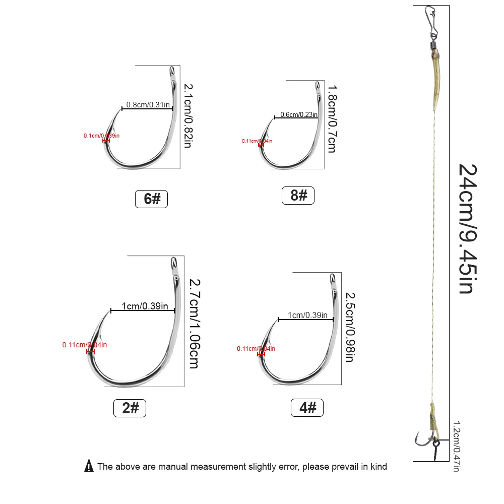 Anzuelos de pesca de carpa FTK 2/4/6/8 #   Aparejo de pelo con anzuelo de carpa para carpa, 6 uds., con línea, Boilies listos, cebo, aparejos de pesca de carpa - imagen 3