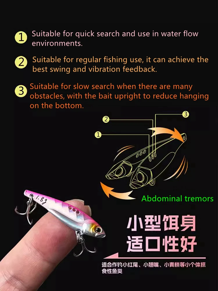 EWE-Micro cebo Xiaolongya de Metal, señuelo de pesca de hundimiento VIB, 2024/1,8/2,5g, capa de natación completa, cebo Artificial Wobbler falso, novedad de 3,5 - imagen 4