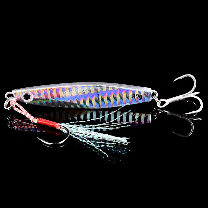 24 Uds plantilla de Metal 40g30g20g Shore Casting Jigging señuelo Shore Casting cuchara agua salada Jack Señuelos de Pesca Set Bit cebo Artificial - imagen 3