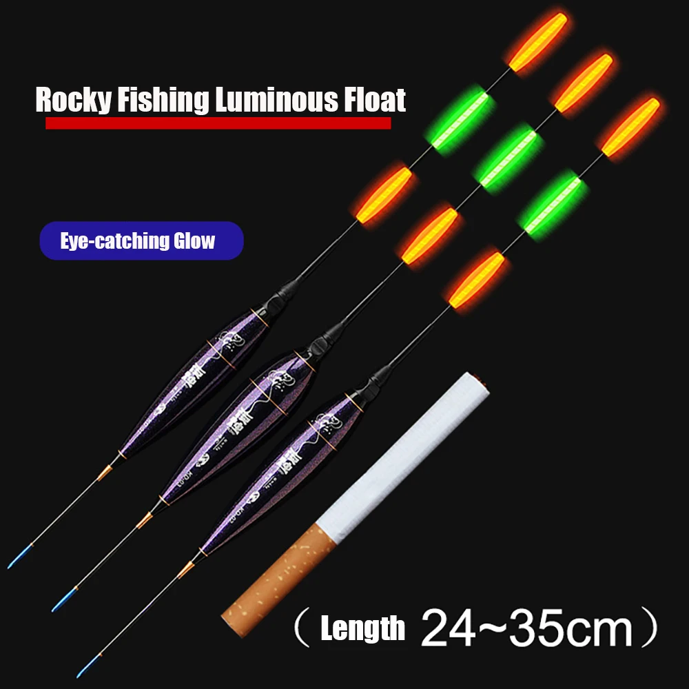 JiuYu flotador de pesca eléctrico con luz LED, aparejos de pesca, flotador electrónico luminoso con batería CR425 que brilla en la noche, 5-12G - imagen 3
