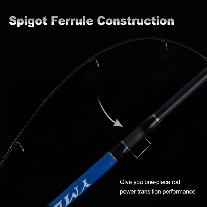 Goture-caña de pescar giratoria de fibra de carbono portátil, caña de pescar de viaje con mango de corcho, 6-10 pies, potencia m, 4-40g, 1,8-3M - imagen 3