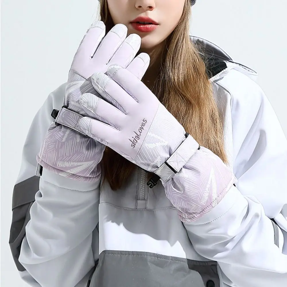 Guantes de esquí a prueba de viento, manoplas antideslizantes, gruesas y cálidas para ciclismo, resistentes al agua, para pantalla táctil - imagen 3