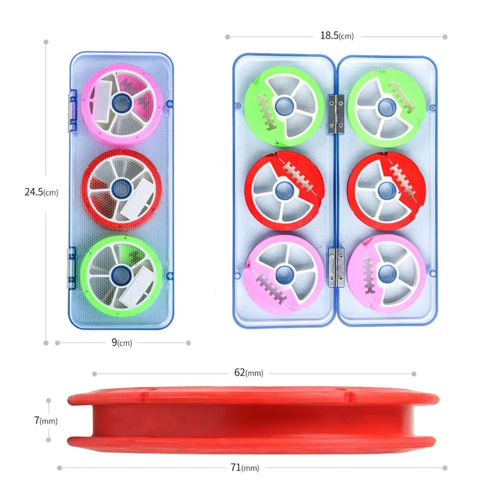 1 caja de silicona de 6 ejes y 8 ejes, caja de pesca, carrete de línea, tablero de bobinado, caja de bobina de eje principal de goma ligera y colorida - imagen 4
