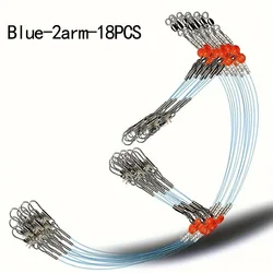 18 Uds líderes de pesca, aparejo de aparejos de agua salada con broche giratorio, equipo de alambre de pesca de alta resistencia para señuelos cebo