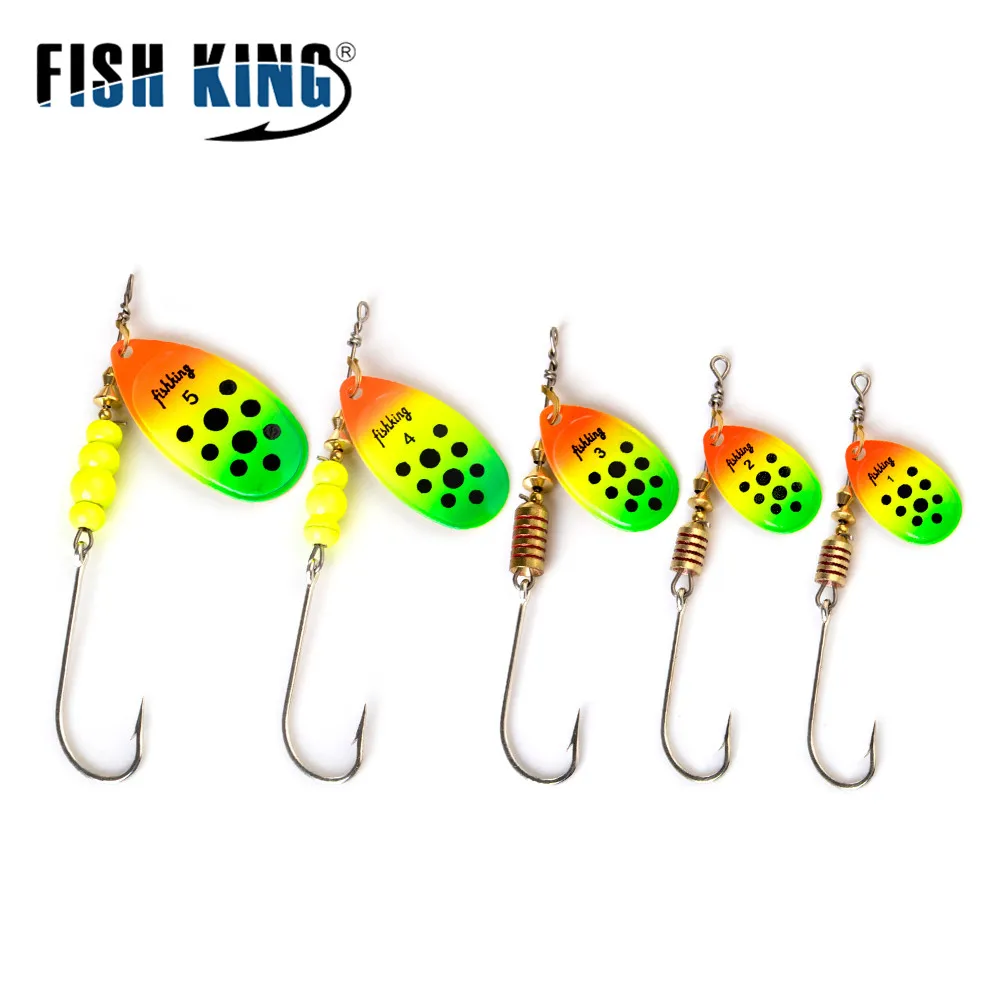 FTK-señuelo de pesca duro, cucharas, señuelos de trucha de Metal, 4g, 5g, 7,8g, 10,5g, 15g, cuchara de pesca giratoria de lentejuelas con un solo gancho - imagen 5