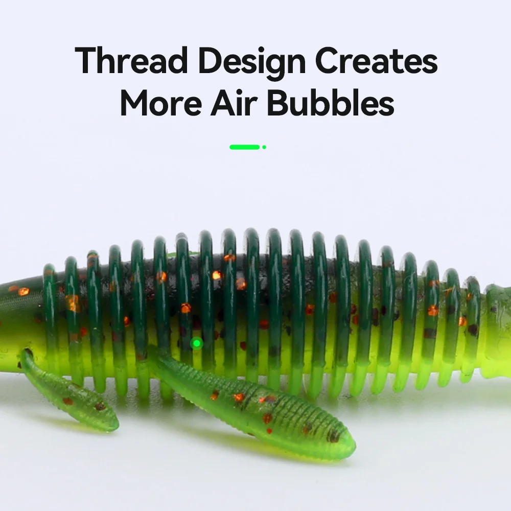 Kingdom-Cebo blando para bailar Camarón, cebo Artificial flotante de 63mm, 76mm, 1,8g, 3g, gusano, TPE, Lucio, 8/10 piezas - imagen 4