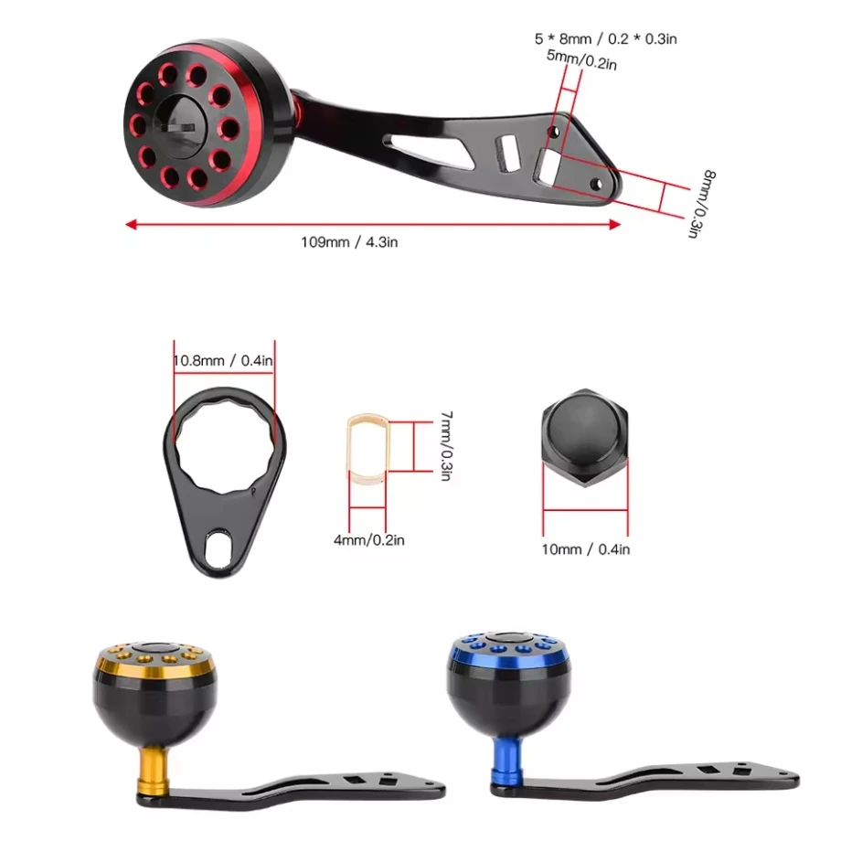 Mango de carrete de pesca, perilla CNC, accesorios universales para aparejos de pesca para marcas A/D/S de carretes, accesorios de equipo de pesca - imagen 2