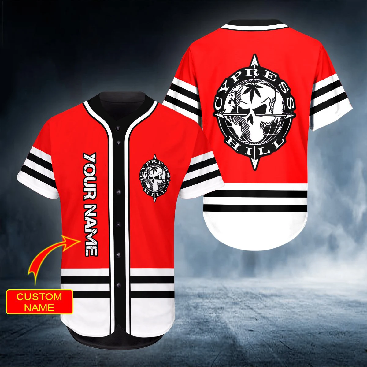 PLstar Cosmos Ghost Hunter Skull Personalized Name 3D All Over Printed Shirts Baseball Jersey Unisex Unique Baseball Shirt BQS06 - imagen 4