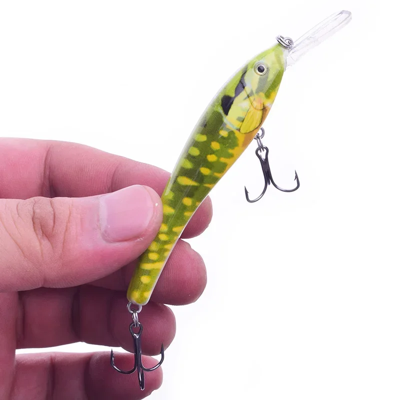 Señuelo de pesca profesional Topwater, 1 unidad, 10cm, 5,6g, suspensión Wobbler, profundidad de 0,5-1,6 m, cebo para Lucio, señuelos Wobbler - imagen 3