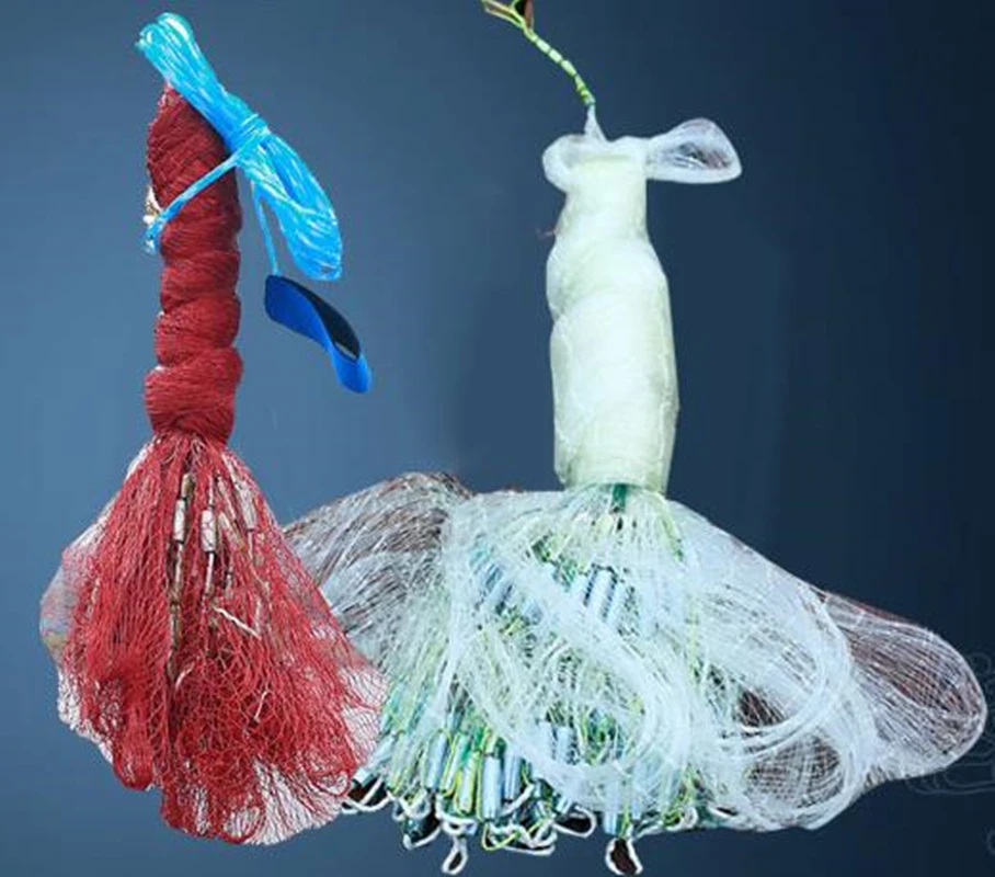 Finefish-red fundido de altura 2,5 M/3M/3,5 M, estilo coreano con bolsillo inferior, herramienta de red para pescar, plomo de acero, red de lanzamiento manual - imagen 5