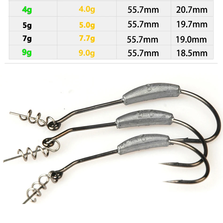 Anzuelo de púas con cabeza de manivela expuesta, 2g, 2,5g, 3g, 4g, 5g, 7g, 9g, anzuelo de pesca compensado, apto para aparejos de pesca de Texas - imagen 4