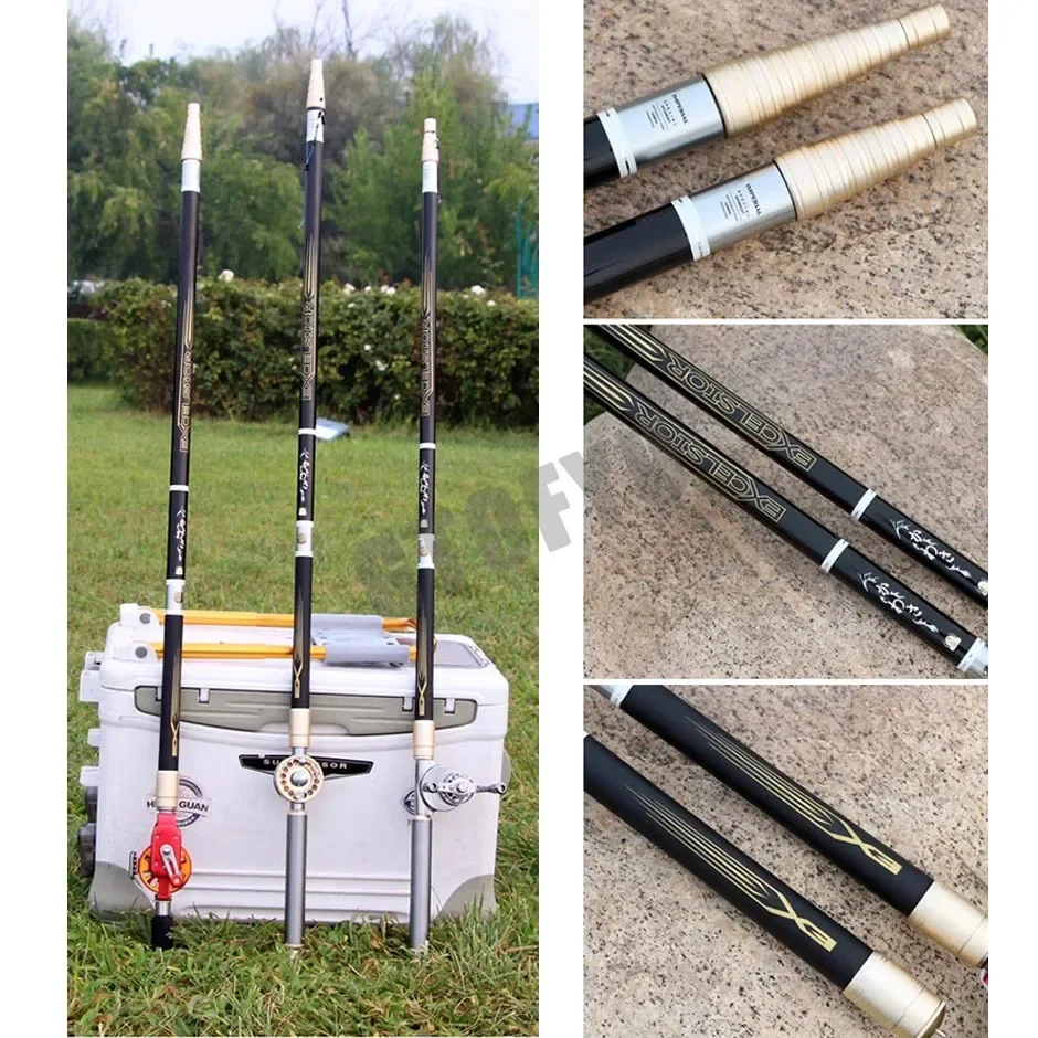 Juego combinado de caña de pescar y carrete huecos de posicionamiento múltiple, Variable, de alto carbono, 3,6-10M, ultraligero, súper duro - imagen 5