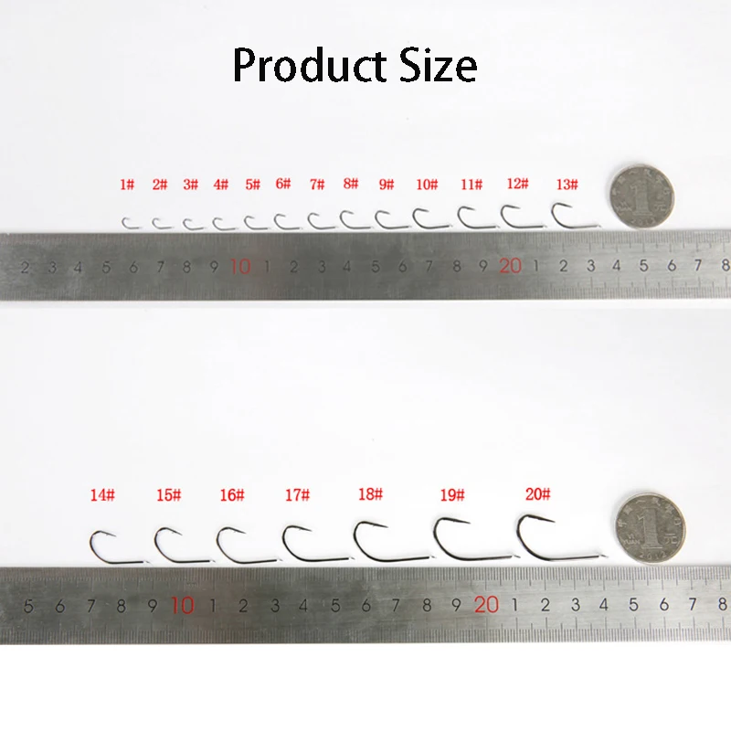 1000 Uds. Suministros de Pesca anzuelos de cabeza plana con púas mango largo vástago aparejos de Pesca de carpa cruciana anzuelos de Pesca de alta calidad - imagen 4