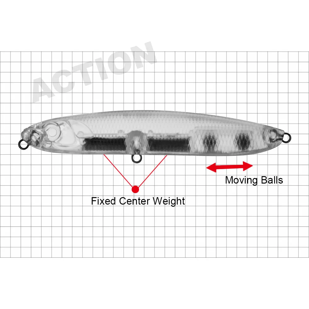 Countbass Stickbaits 93 mm 3-3/5" 18 g 41/64 oz. Señuelo de pesca de buceo de 0,3 m, lápiz pececillo que se hunde sin labios para cebo duro de aguas poco profundas - imagen 3