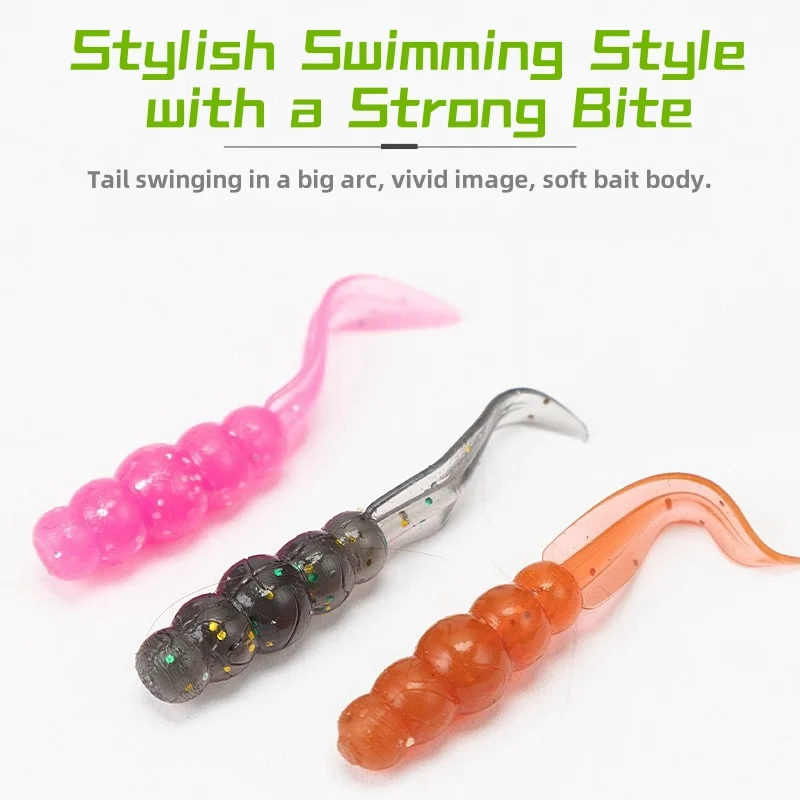 SENSEYE-Mini señuelos blandos de pesca en roca, cebos de goma, gusanos blandos, cebos artificiales de silicona, lubina, 35mm, 0,3g, 20 piezas - imagen 5